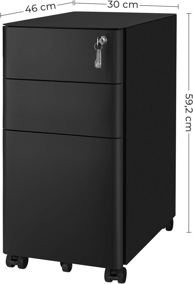 Mobile File Cabinet Office with Wheels and Lock