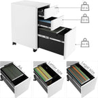 Mobile File Cabinet Office with Wheels and Lock