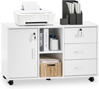 Mobile File Cabinet with 3 Drawers and Lockable