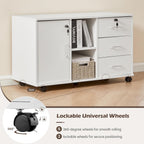 Mobile File Cabinet with 3 Drawers and Lockable