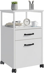 Mobile Filing Cabinet 2 Drawers Hanging File System