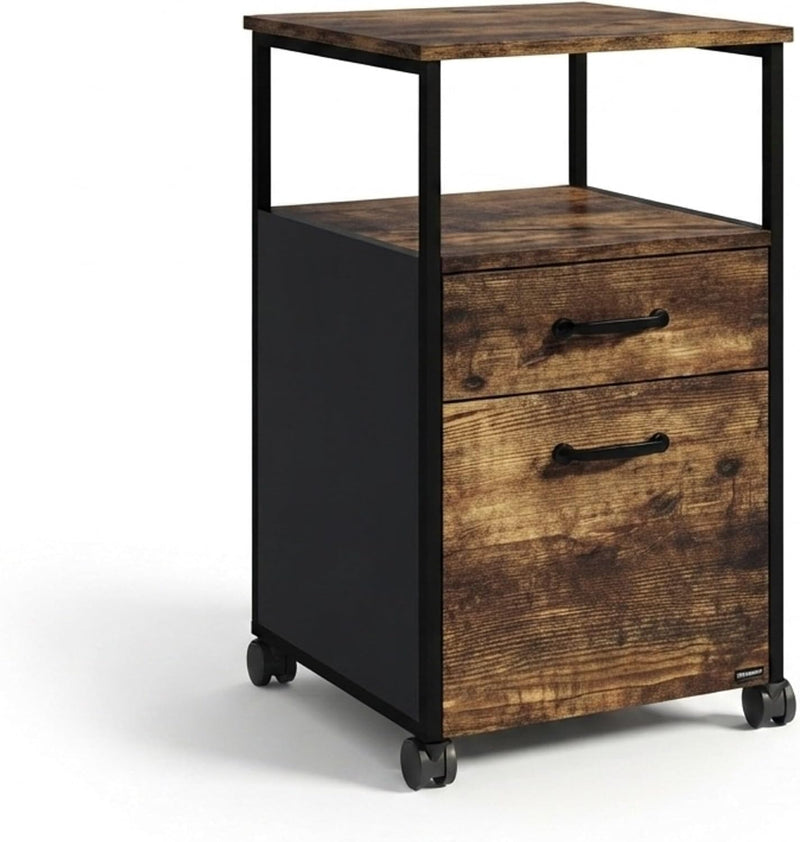 Mobile Filing Cabinet 2 Drawers Hanging File System