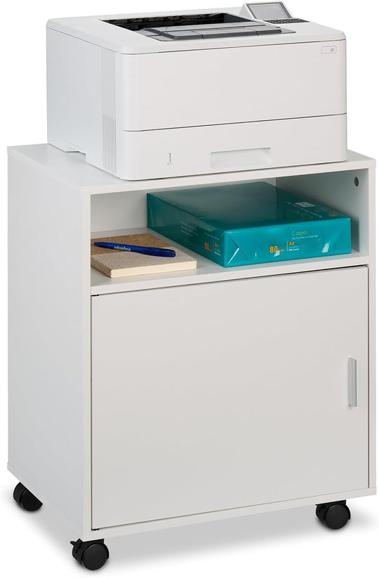 Mobile Filing Cabinet 3 Compartments Office Storage Printer