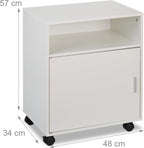 Mobile Filing Cabinet 3 Compartments Office Storage Printer