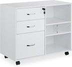 Mobile Filing Cabinet 3 Drawers 2 Shelves 66