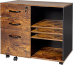 Mobile Filing Cabinet 3 Drawers 2 Shelves 66