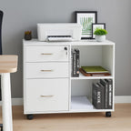 Mobile Filing Cabinet 3 Drawers 2 Shelves 66