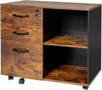 Mobile Filing Cabinet 3 Drawers 2 Shelves 66