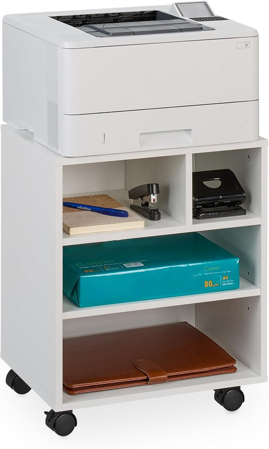 Mobile Filing Cabinet 4 Compartments Office Storage Printer