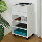 Mobile Filing Cabinet 4 Compartments Office Storage Printer