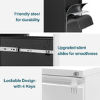 Mobile Filing Cabinet Under Desk 3-Drawer Lockable