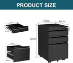 Mobile Filing Cabinet Under Desk 4-Drawer Lockable