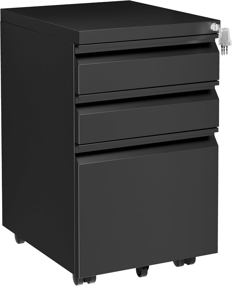 Mobile Filing Cabinet Under Desk 4-Drawer Lockable