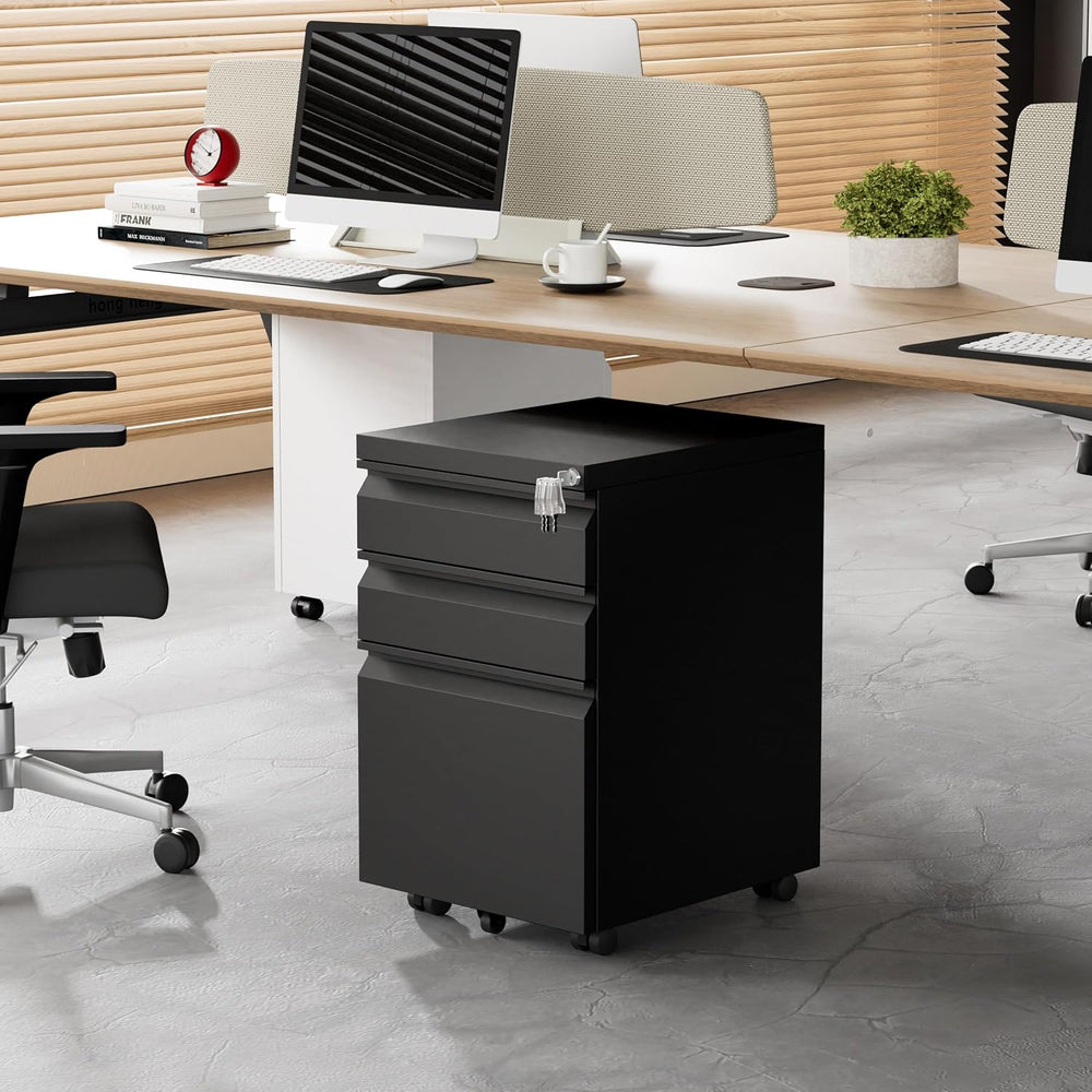Mobile Filing Cabinet Under Desk 4-Drawer Lockable