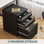 Mobile Filing Cabinet Under Desk 4-Drawer Lockable
