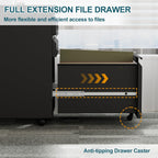 Mobile Filing Cabinet Under Desk 4-Drawer Lockable