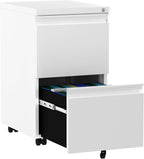 Mobile Filing Cabinet with 2 Lockable Drawers Anti-Tipping