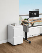 Mobile Filing Cabinet with 2 Lockable Drawers Anti-Tipping