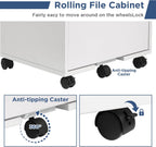 Mobile Filling Cabinet with 3-Drawer Wood Desk Drawers