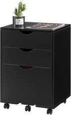 Mobile Filling Cabinet with 3-Drawer Wood Desk Drawers