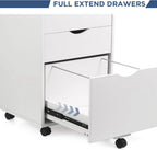Mobile Filling Cabinet with 3-Drawer Wood Desk Drawers