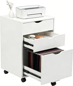 Mobile Filling Cabinet with 3-Drawer Wood Desk Drawers