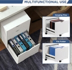 Mobile Filling Cabinet with 3-Drawer Wood Desk Drawers