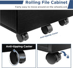 Mobile Filling Cabinet with 3-Drawer Wood Desk Drawers