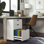 Mobile Filling Cabinet with 3-Drawer Wood Desk Drawers