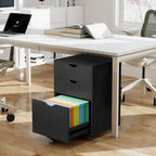 Mobile Filling Cabinet with 3-Drawer Wood Desk Drawers