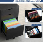 Mobile Filling Cabinet with 3-Drawer Wood Desk Drawers