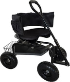 Mobile Garden Seat Height-Adjustable 150KG Storage