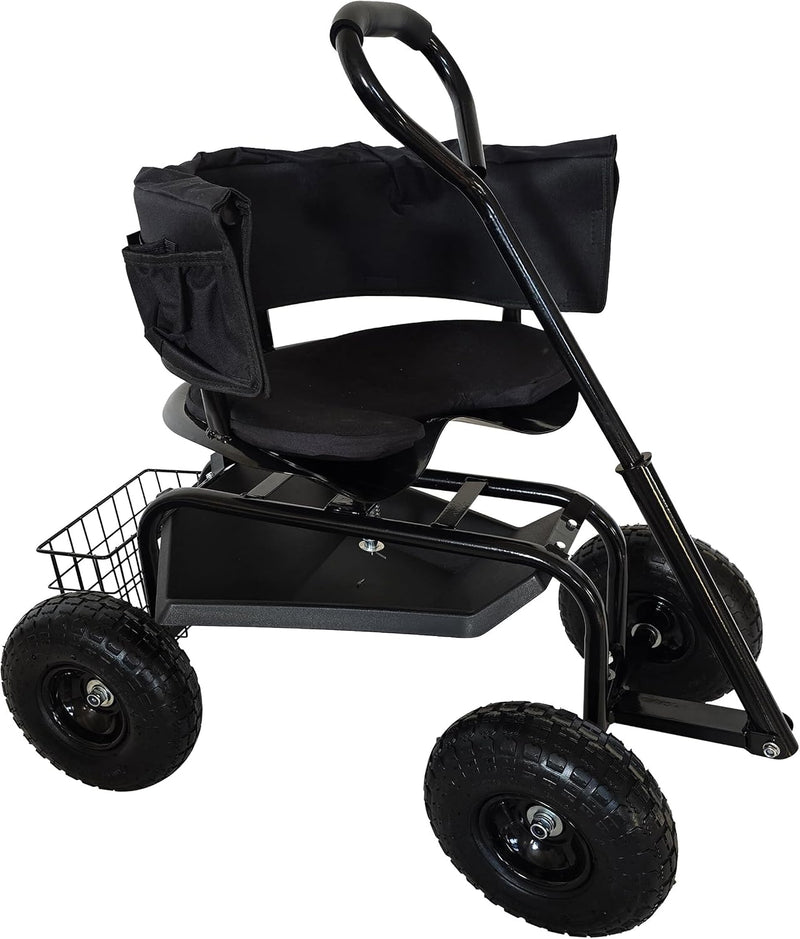 Mobile Garden Seat Height-Adjustable 150KG Storage