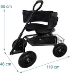 Mobile Garden Seat Height-Adjustable 150KG Storage