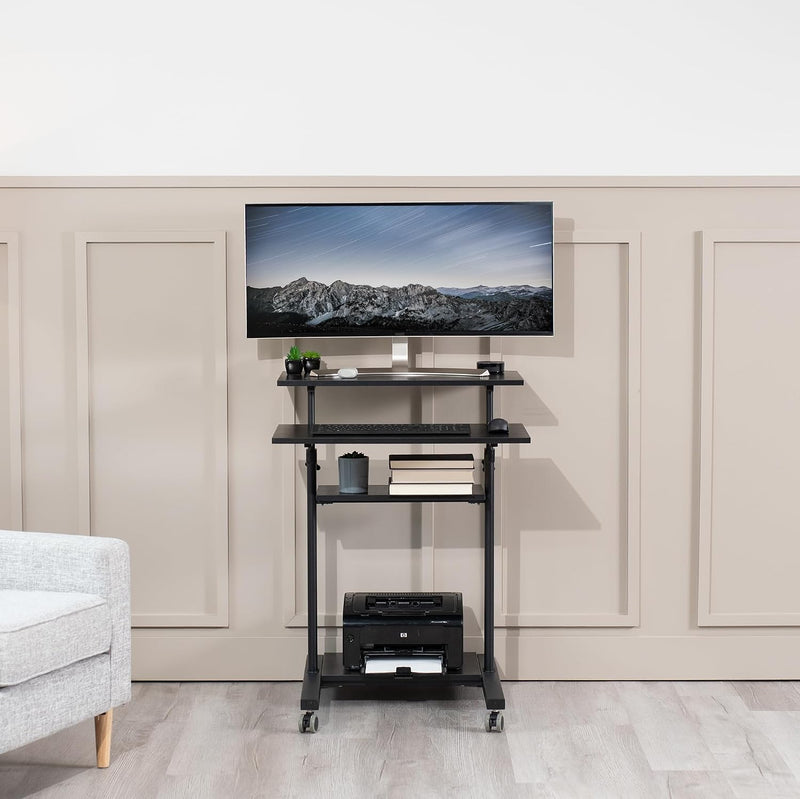 Mobile Height Adjustable Table Stand Up Desk