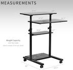 Mobile Height Adjustable Table Stand Up Desk