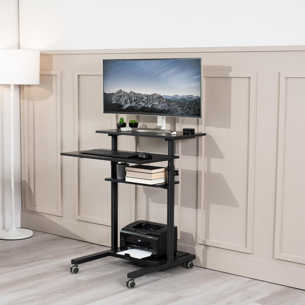 Mobile Height Adjustable Table Stand Up Desk