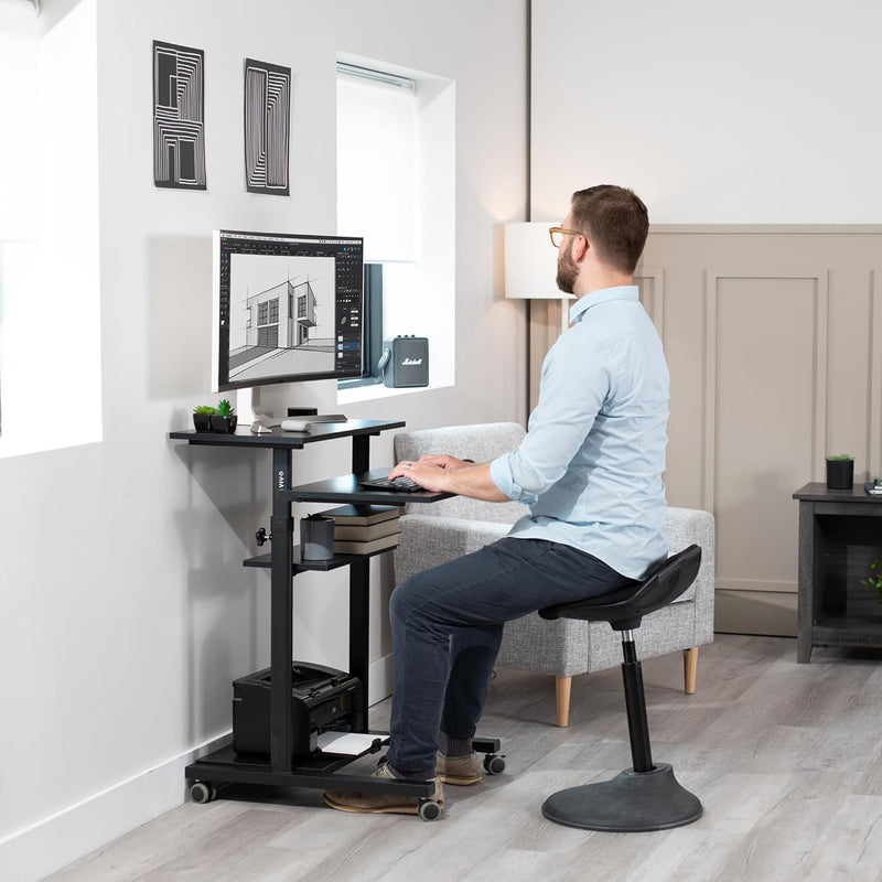 Mobile Height Adjustable Table Stand Up Desk