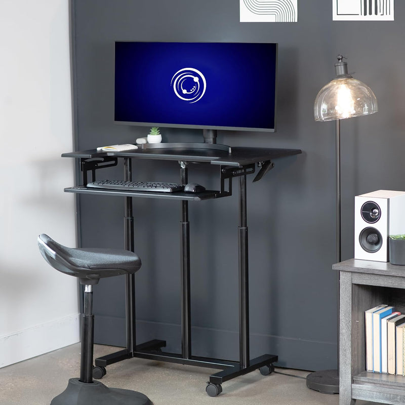 Mobile Height Adjustable Table Stand Up Desk Cart