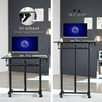 Mobile Height Adjustable Table Stand Up Desk Cart
