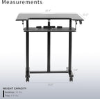 Mobile Height Adjustable Table Stand Up Desk Cart