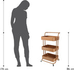 Mobile Kitchen Bathroom Office 3 Tier Serving Trolley