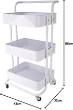 Mobile Kitchen Bathroom Office 3 Tier Serving Trolley