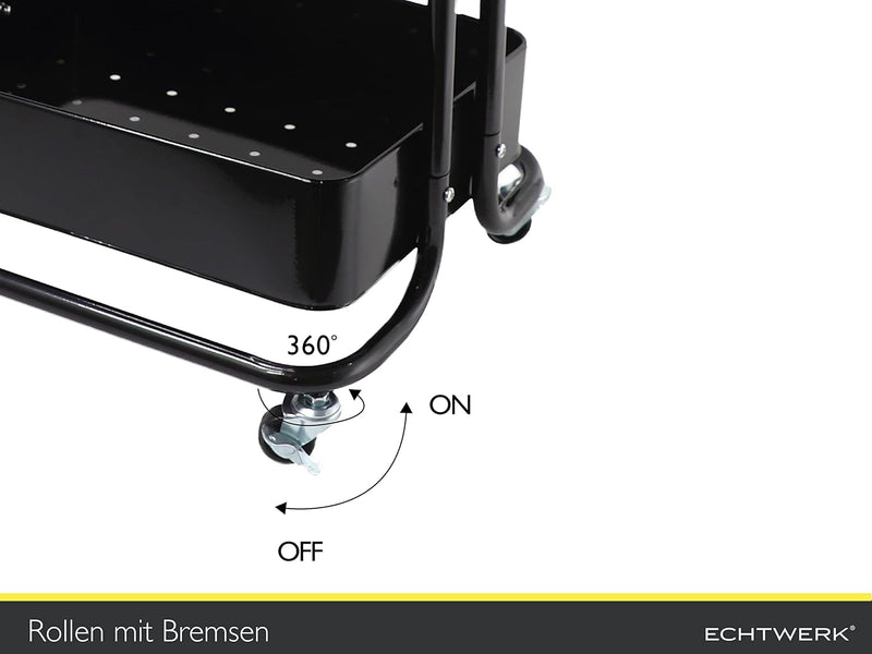 Mobile Kitchen Bathroom Office 3 Tier Serving Trolley