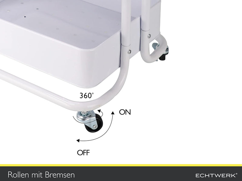 Mobile Kitchen Bathroom Office 3 Tier Serving Trolley