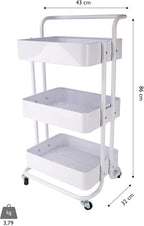 Mobile Kitchen Bathroom Office 3 Tier Serving Trolley
