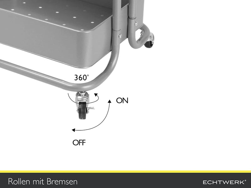 Mobile Kitchen Bathroom Office 3 Tier Serving Trolley