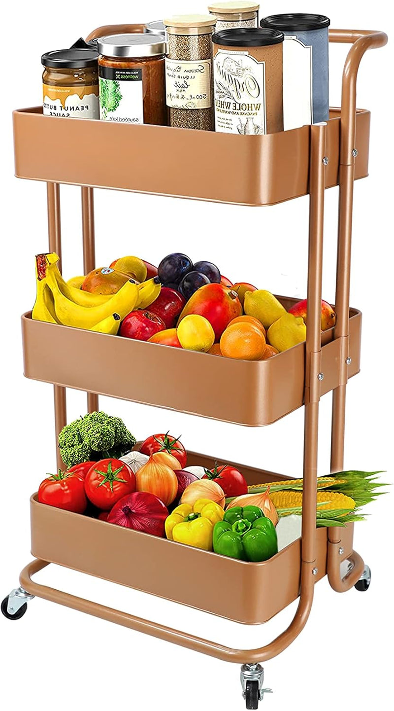 Mobile Kitchen Bathroom Office 3 Tier Serving Trolley