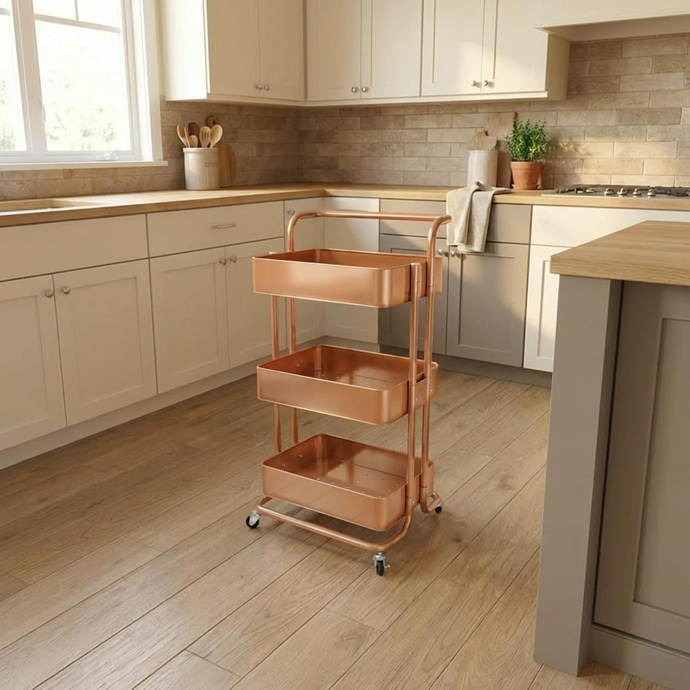 Mobile Kitchen Bathroom Office 3 Tier Serving Trolley