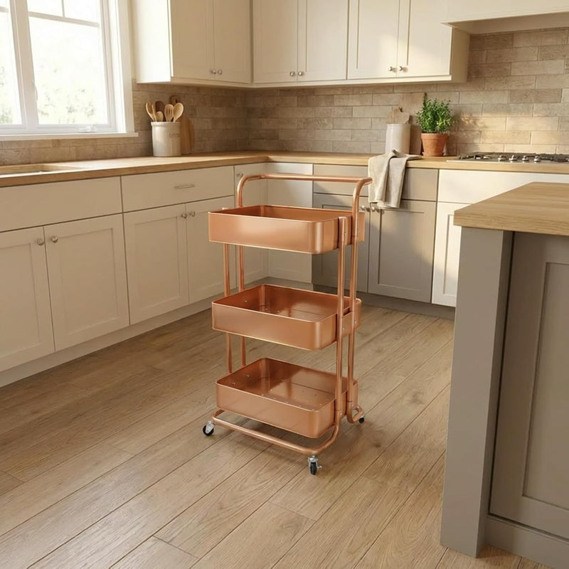 Mobile Kitchen Bathroom Office 3 Tier Serving Trolley